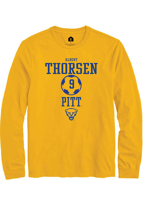 Albert Thorsen Rally Mens Gold Pitt Panthers NIL Sport Icon Tee