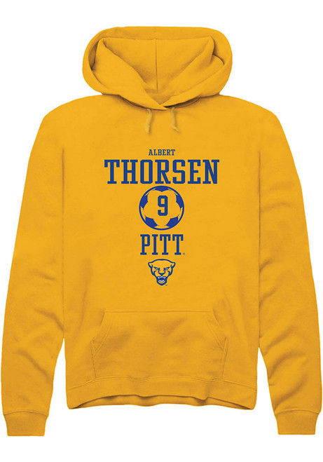 Albert Thorsen Rally Mens Gold Pitt Panthers NIL Sport Icon Hooded Sweatshirt