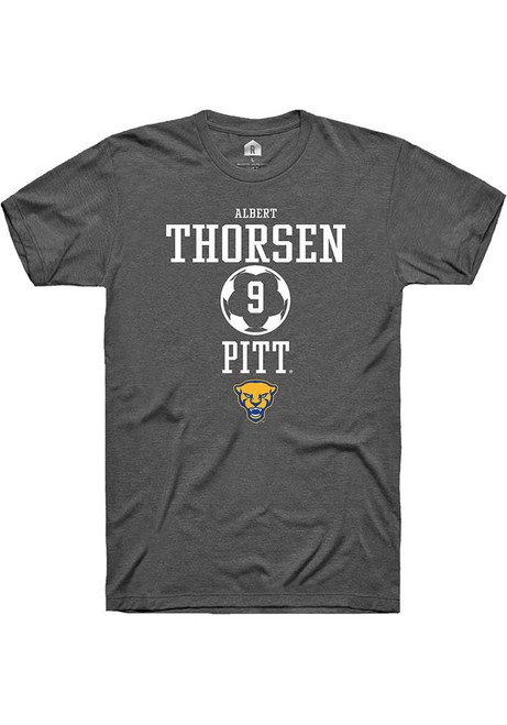 Albert Thorsen Dark Grey Pitt Panthers NIL Sport Icon Short Sleeve T Shirt