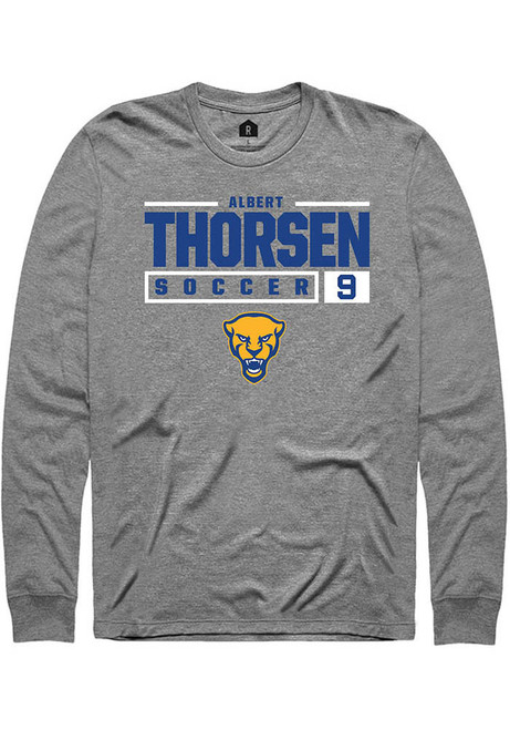 Albert Thorsen Rally Mens Graphite Pitt Panthers NIL Stacked Box Tee