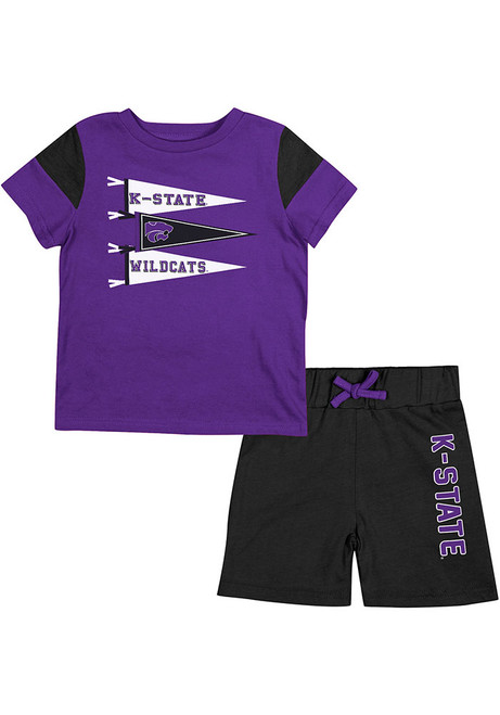 Infant K-State Wildcats Purple Colosseum Herman SS Top and Bottom Set