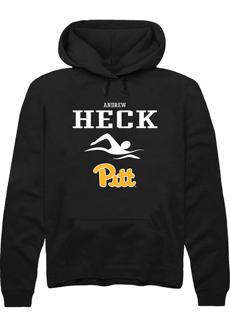 Andrew Heck Rally Mens Black Pitt Panthers NIL Sport Icon Hooded Sweatshirt