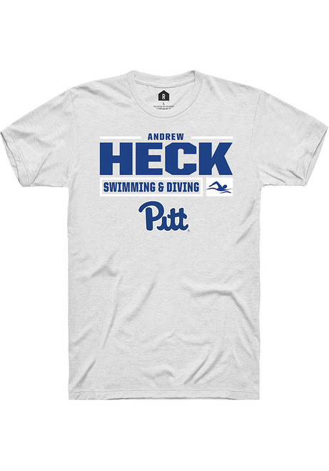 Andrew Heck White Pitt Panthers NIL Stacked Box Short Sleeve T Shirt