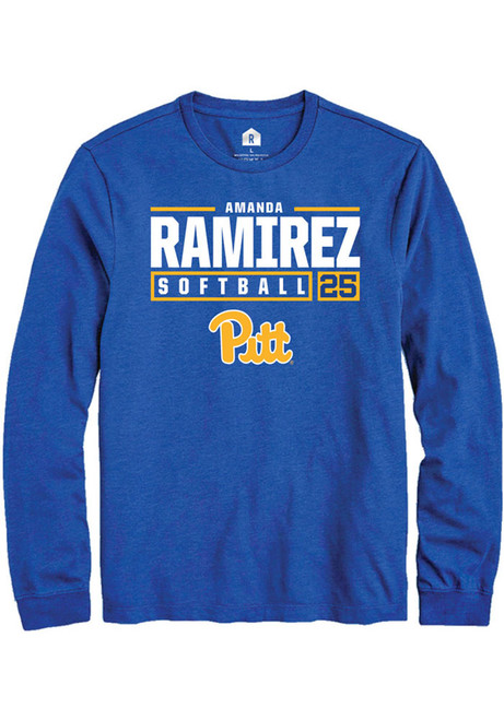 Amanda Ramirez Rally Mens Blue Pitt Panthers NIL Stacked Box Tee