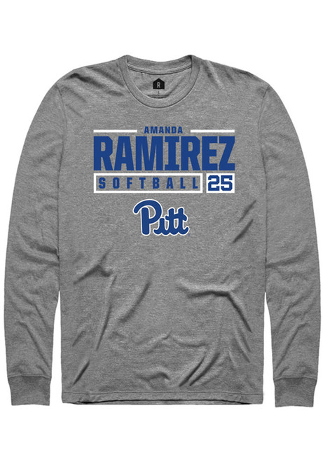 Amanda Ramirez Rally Mens Graphite Pitt Panthers NIL Stacked Box Tee