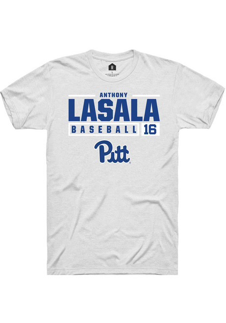 Anthony LaSala White Pitt Panthers NIL Stacked Box Short Sleeve T Shirt