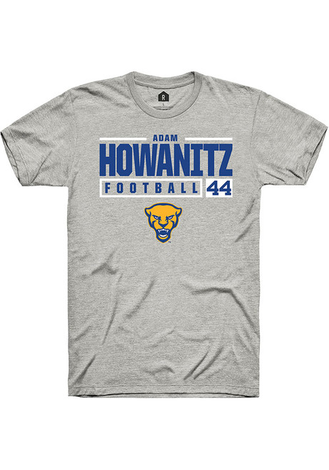 Adam Howanitz Ash Pitt Panthers NIL Stacked Box Short Sleeve T Shirt