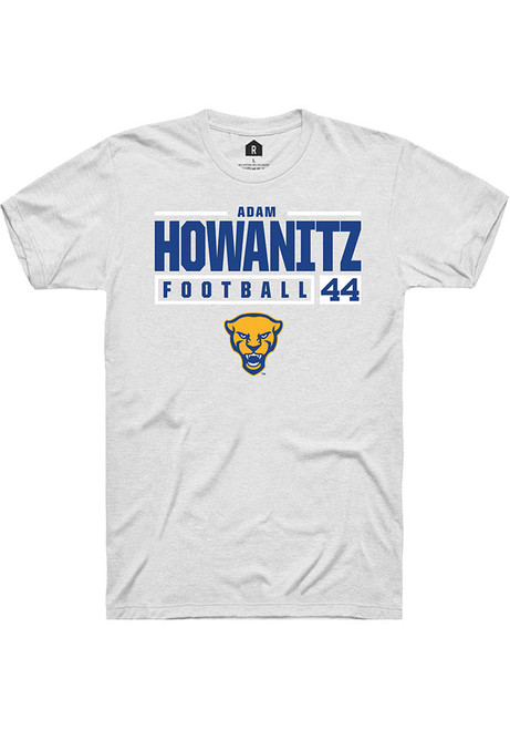 Adam Howanitz White Pitt Panthers NIL Stacked Box Short Sleeve T Shirt