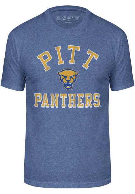 Blue Pitt Panthers Triblend Number One Design Short Sleeve Fashion T Shirt