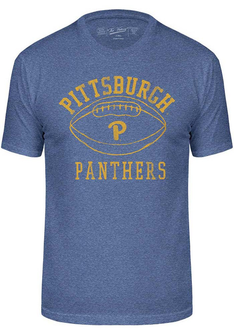 Blue Pitt Panthers Triblend Football Short Sleeve Fashion T Shirt