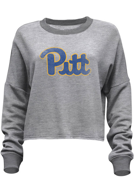 Womens Grey Pitt Panthers Flashdance Crew Sweatshirt