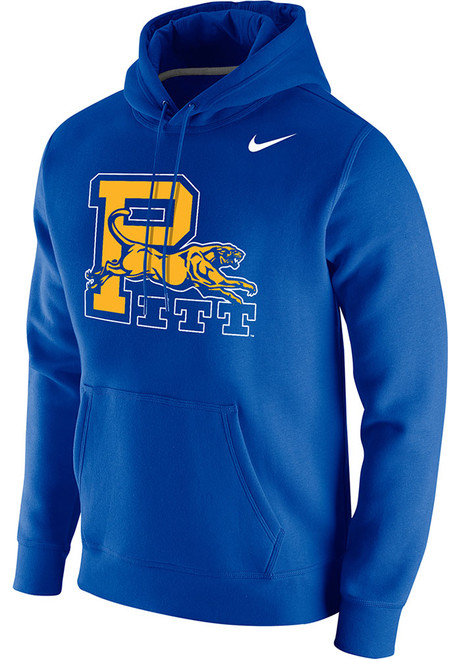 Mens Pitt Panthers Blue Nike Logo Therma Long Sleeve Hoodie