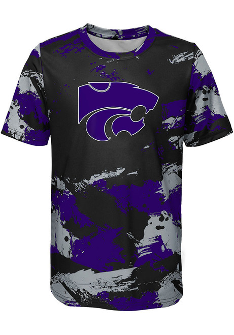 Youth Purple K-State Wildcats Cross Pattern Short Sleeve T-Shirt