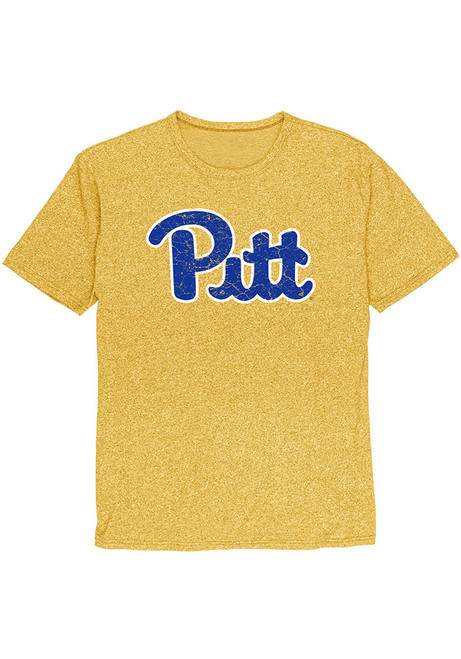 Gold Pitt Panthers Logo Short Sleeve Fashion T Shirt