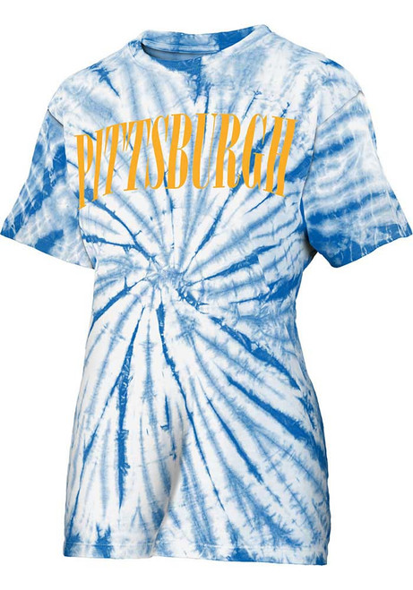 Pitt Panthers Blue Pressbox Tie Dye Showtime Short Sleeve T-Shirt