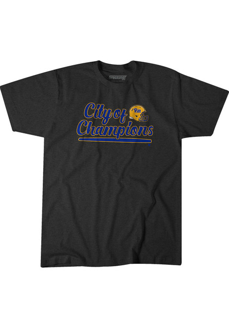 Pitt Panthers Grey BreakingT City of Champions Short Sleeve Fashion T Shirt