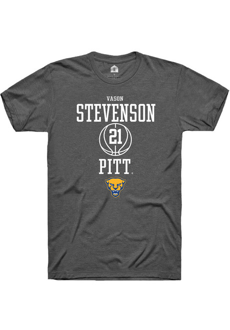 Vason Stevenson Dark Grey Pitt Panthers NIL Sport Icon Short Sleeve T Shirt