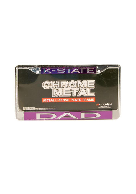 K-State Wildcats Purple  Silver Chrome Metal License Frame