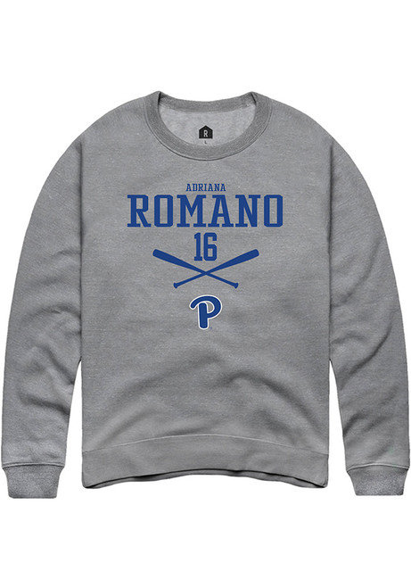 Adriana Romano Rally Mens Graphite Pitt Panthers NIL Sport Icon Crew Sweatshirt