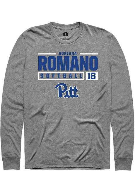 Adriana Romano Rally Mens Graphite Pitt Panthers NIL Stacked Box Tee