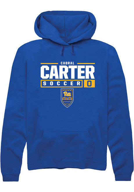 Cabral Carter Rally Mens Blue Pitt Panthers NIL Stacked Box Hooded Sweatshirt