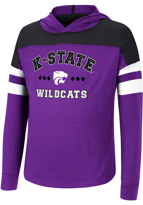 Girls K-State Wildcats Purple Colosseum Jolly Hooded Long Sleeve T-shirt