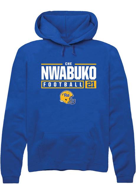 Che Nwabuko Rally Mens Blue Pitt Panthers NIL Stacked Box Hooded Sweatshirt