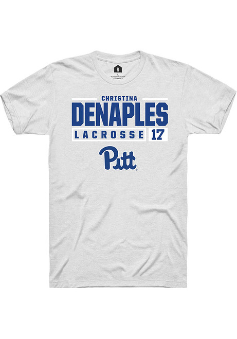 Christina DeNaples White Pitt Panthers NIL Stacked Box Short Sleeve T Shirt