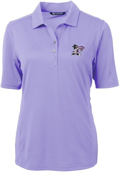 Womens K-State Wildcats Lavender Cutter and Buck Virtue Short Sleeve Polo Shirt