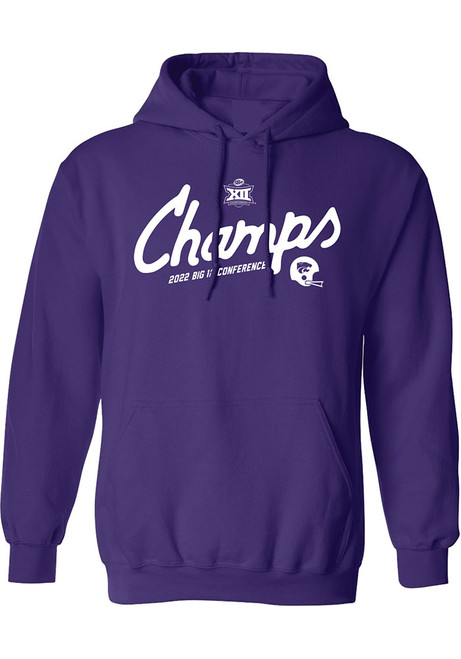 Mens Purple K-State Wildcats 2022 Big 12 Football Champions Hooded Sweatshirt