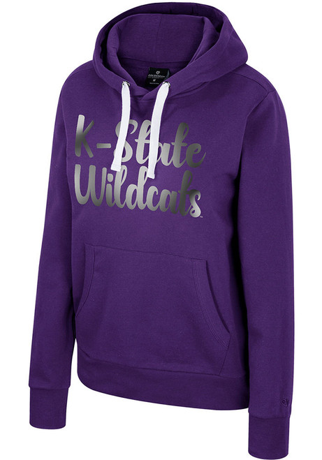Womens K-State Wildcats Purple Colosseum Gliding Here Hooded Sweatshirt