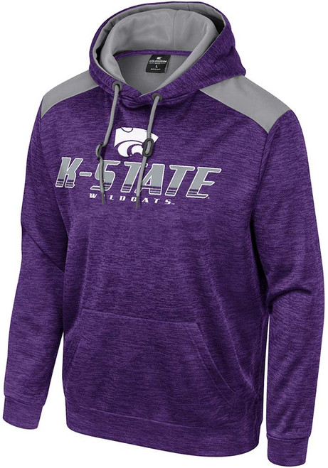 Mens K-State Wildcats Purple Colosseum Kyle Marled Long Sleeve Hoodie