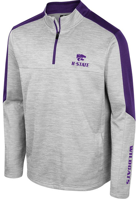 Mens K-State Wildcats Grey Colosseum Cousins Qtr Zip Pullover