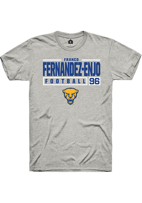 Franco Fernandez-Enjo Ash Pitt Panthers NIL Stacked Box Short Sleeve T Shirt