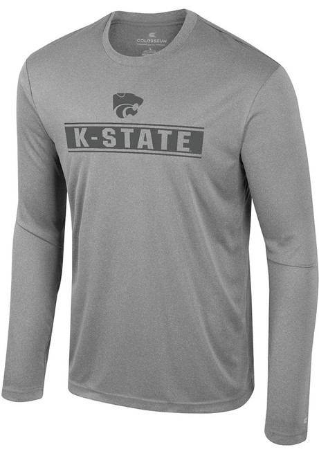 Mens K-State Wildcats Grey Colosseum Gradey Long Sleeve T-Shirt