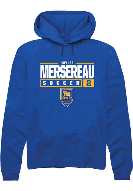 Haylee Mersereau Rally Mens Blue Pitt Panthers NIL Stacked Box Hooded Sweatshirt