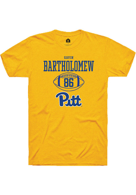 Gavin Bartholomew Gold Pitt Panthers NIL Sport Icon Short Sleeve T Shirt