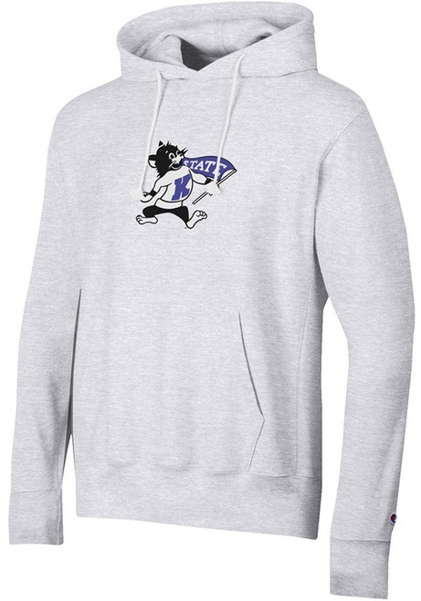 Mens K-State Wildcats Grey Champion Vintage Hooded Sweatshirt