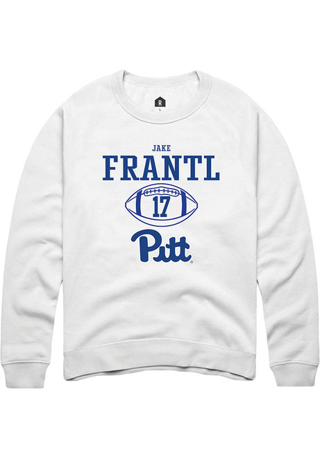 Jake Frantl Rally Mens White Pitt Panthers NIL Sport Icon Crew Sweatshirt