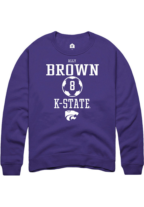Ally Brown Rally Mens Purple K-State Wildcats NIL Sport Icon Crew Sweatshirt