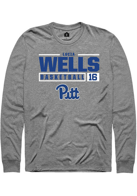 Lucia Wells Rally Mens Graphite Pitt Panthers NIL Stacked Box Tee