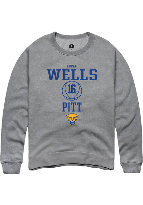 Lucia Wells Rally Mens Graphite Pitt Panthers NIL Sport Icon Crew Sweatshirt