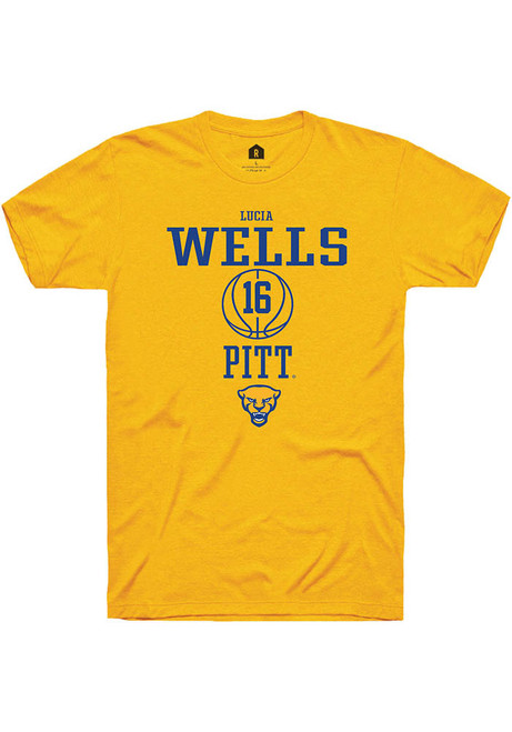 Lucia Wells Gold Pitt Panthers NIL Sport Icon Short Sleeve T Shirt