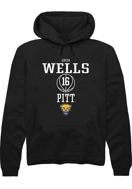 Lucia Wells Rally Mens Black Pitt Panthers NIL Sport Icon Hooded Sweatshirt