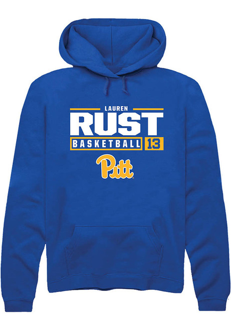 Lauren Rust Rally Mens Blue Pitt Panthers NIL Stacked Box Hooded Sweatshirt