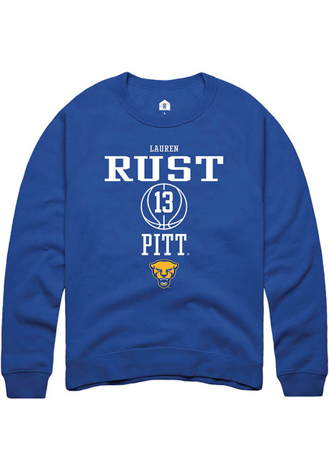 Lauren Rust Rally Mens Blue Pitt Panthers NIL Sport Icon Crew Sweatshirt