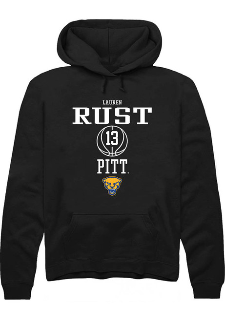 Lauren Rust Rally Mens Black Pitt Panthers NIL Sport Icon Hooded Sweatshirt