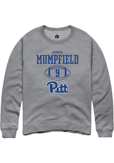 Konata Mumpfield Rally Mens Graphite Pitt Panthers NIL Sport Icon Crew Sweatshirt