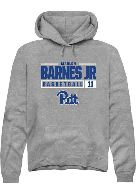 Marlon Barnes Jr Rally Mens Graphite Pitt Panthers NIL Stacked Box Hooded Sweatshirt