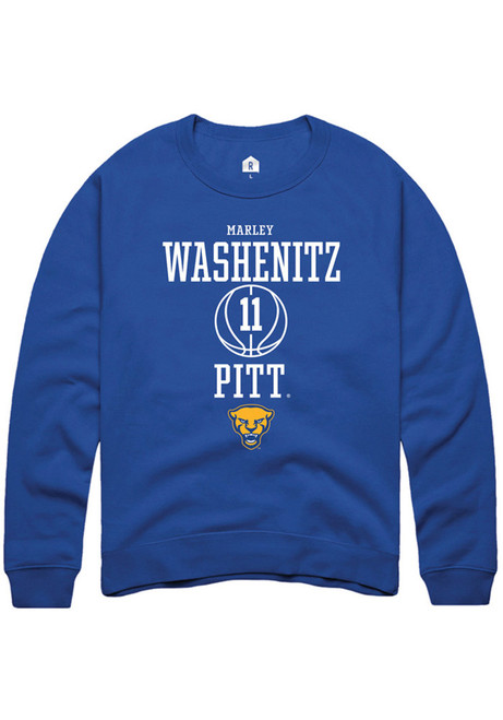 Marley Washenitz Rally Mens Blue Pitt Panthers NIL Sport Icon Crew Sweatshirt